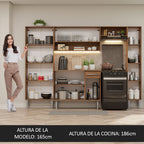 Cocina Integral Emilly Hit 2.60 Metros Marrón