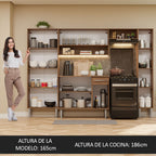 Cocina Integral Emilly Hit 2.60 Metros Marrón/Negro/Marrón
