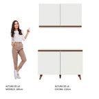 Kit Mueble de Cocina Superior y Mueble Bajo Reims 1.20 m Blanco