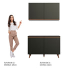 Kit Mueble de Cocina Superior y Mueble Bajo Reims 1.20 m Negro