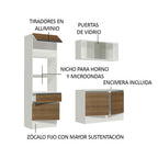 Cocina Integral Topazio 1.80 m con Encimera Blanco/Marrón