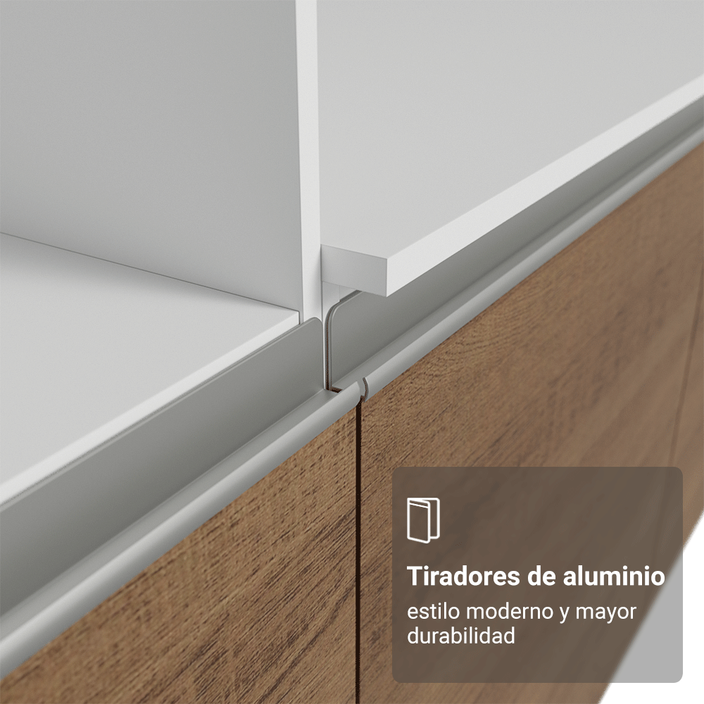 Cocina Integral Diamante 240 cm con Encimera Blanco/Marrón Madesa