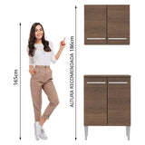 Kit Mueble de Cocina Superior y Mueble Bajo Emilly 64 cm