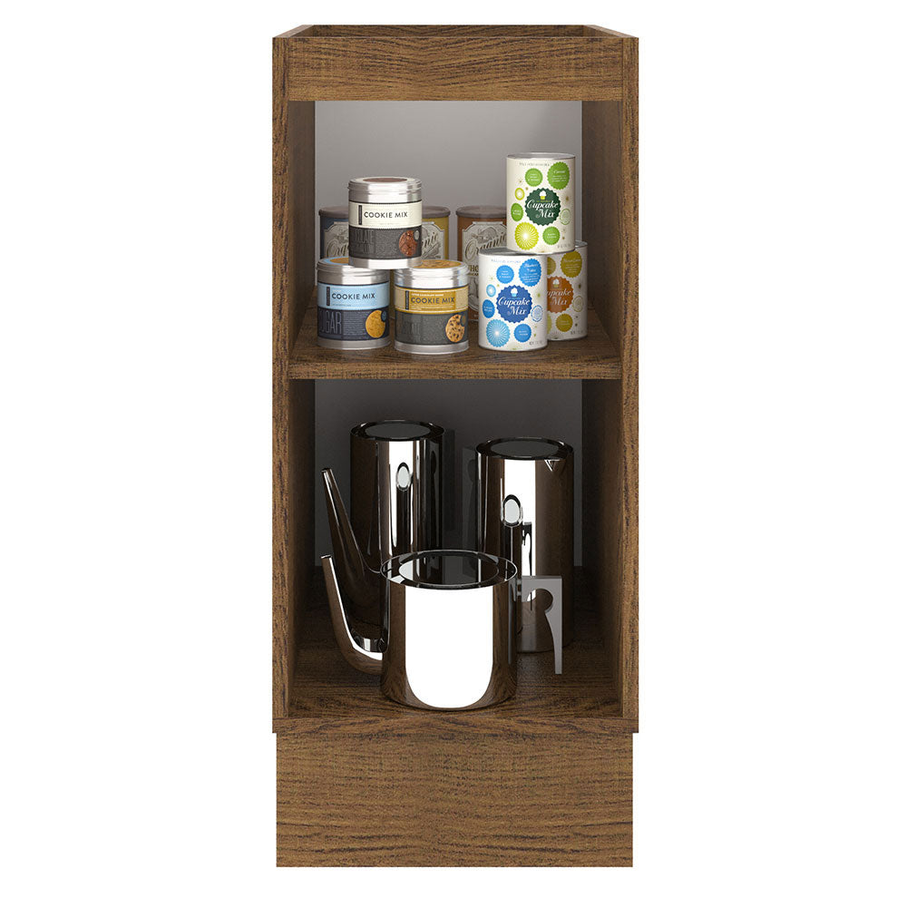 Mueble de Cocina Bajo Agata 1 Puerta 35 cm x 60 cm sin Encimera Marrón/Blanco