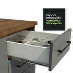 Mueble de Cocina Bajo Agata 3 Cajones 40 cm x 60 cm sin Encimera Marrón/Gris