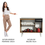 Mueble de Cocina Emilly 1.05 m con Mesón de Acero