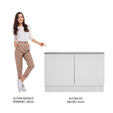 Mueble de Cocina Bajo Glamy 1.20 Metros 2 Puertas