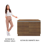 Mueble de Cocina Bajo Glamy 1.20 m 2 Puertas con Encimera Marrón