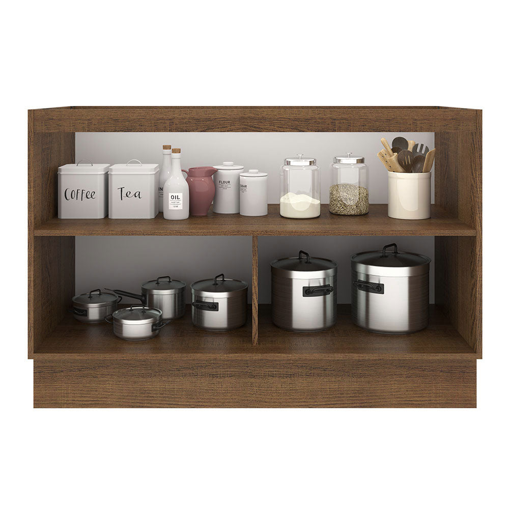 Mueble de Cocina Bajo Agata 1.20 m 2 Puertas Marrón/Blanco