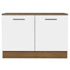 Mueble de Cocina Bajo Agata 1.20 m 2 Puertas con Encimera Marrón/Blanco