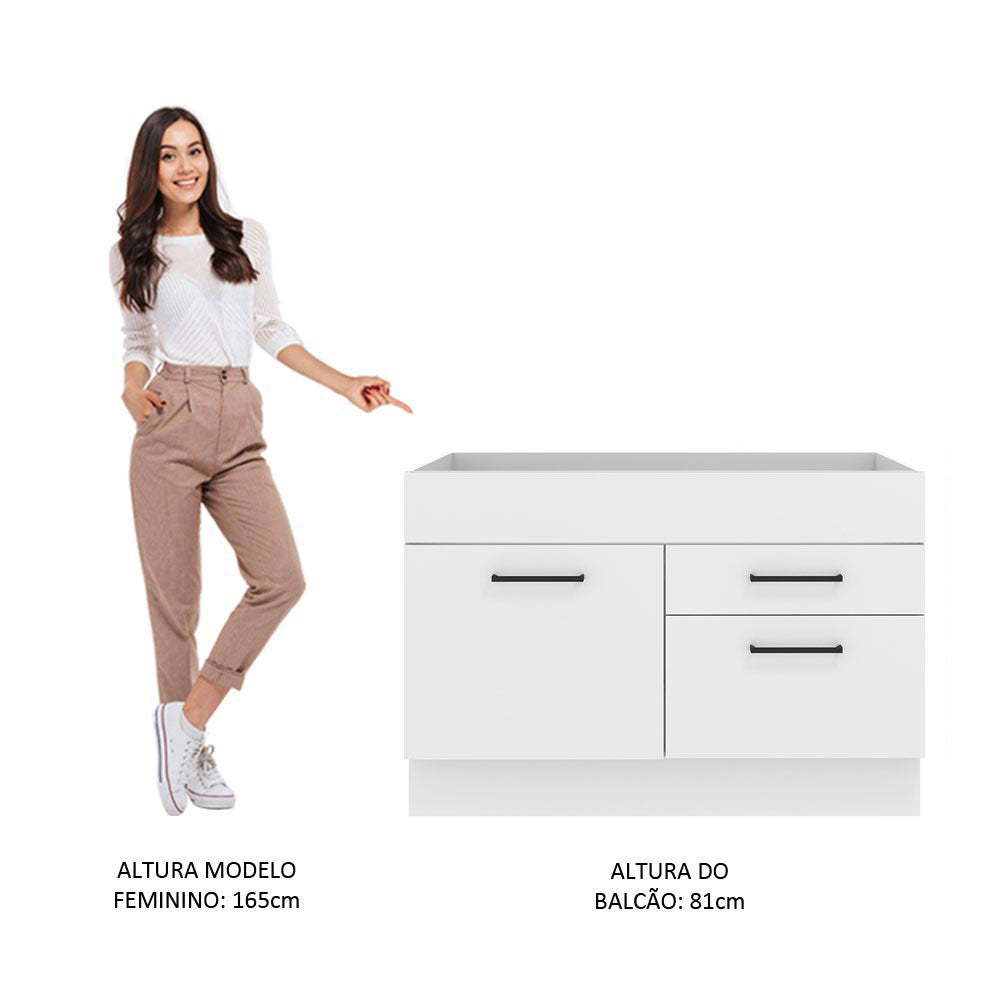 Mueble de Cocina Bajo Agata 1.20 m 1 Puerta 2 Cajones