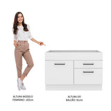 Mueble de Cocina Bajo Agata 1.20 m 1 Puerta 2 Cajones