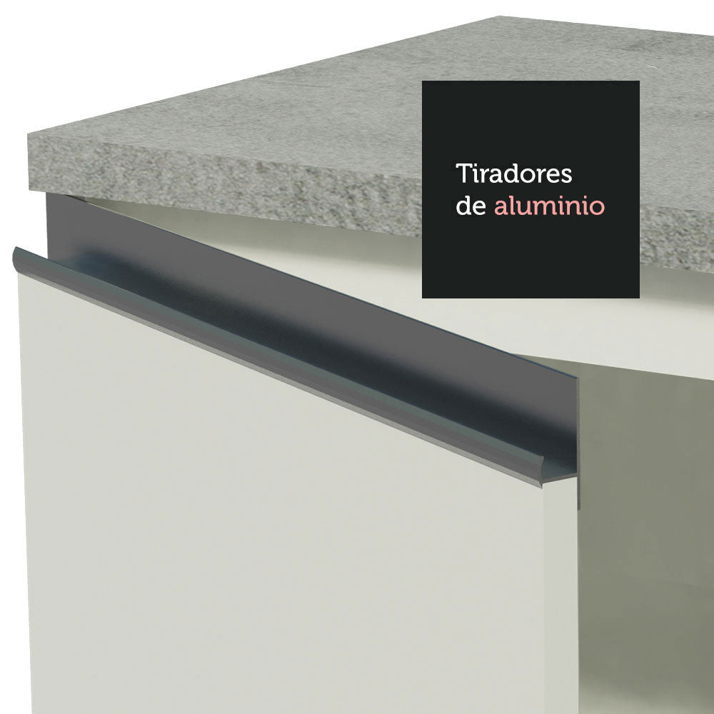 Mueble de Cocina Bajo Glamy 1.20 m 1 Puerta 2 Cajones con Encimera Blanco