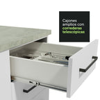 Mueble de Cocina Bajo Agata 1.20 m 2 Puertas 3 Cajones Blanco