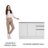 Mueble de Cocina Bajo Glamy 1.20 m 2 Puertas 3 Cajones