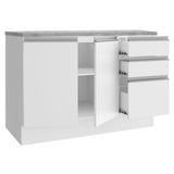 Mueble de Cocina Bajo Glamy 1.20 m 2 Puertas 3 Cajones con Encimera