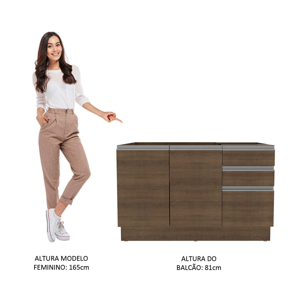 Mueble de Cocina Bajo Glamy 1.20 m 2 Puertas 3 Cajones