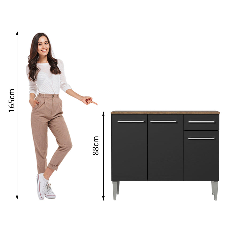 Mueble de Cocina Emilly 1.05 m 3 Puertas 1 Cajón con Encimera