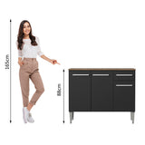 Mueble de Cocina Emilly 1.05 m 3 Puertas 1 Cajón con Encimera