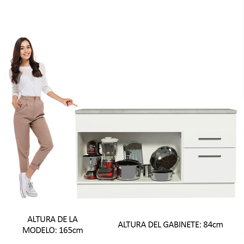 Mueble de Cocina Bajo Agata 1.50 m 2 Puertas 2 Cajones con Encimera
