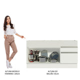 Mueble de Cocina Bajo Glamy 1.50 m 2 Puertas 2 Cajones