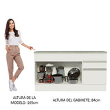 Mueble de Cocina Bajo Glamy 1.50 m 2 Puertas 2 Cajones con Encimera
