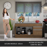 Mueble de Cocina Bajo Glamy 1.50 m 2 Prts 2 Cajones con Mesón de Acero
