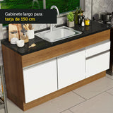 Mueble de Cocina Bajo Glamy 1.50 Metros 2 Puertas 2 Cajones