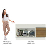 Mueble de Cocina Bajo Glamy 1.50 m 2 Puertas 2 Cajones