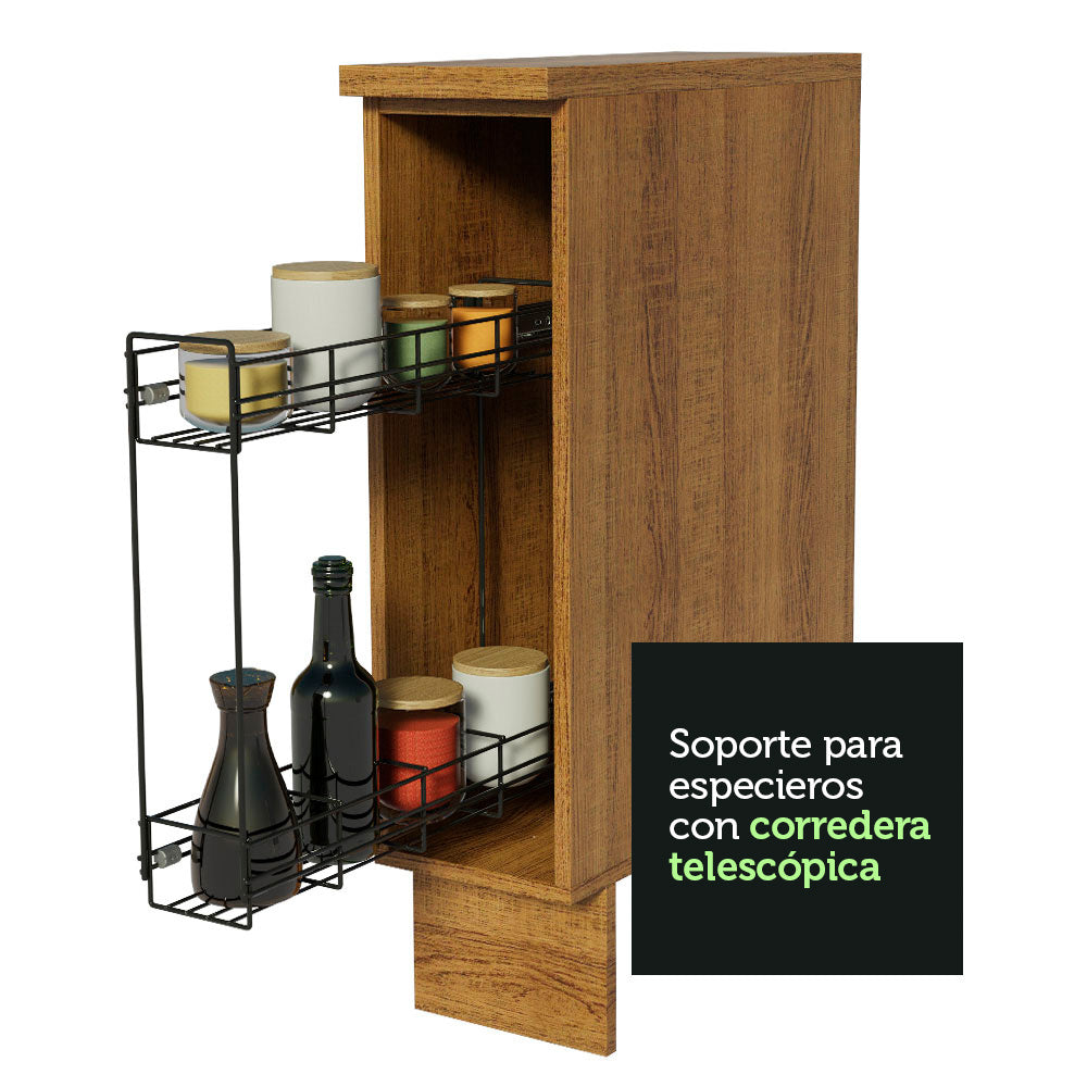 Mueble de Cocina Bajo Portacondimentos Glamy, Agata y Stella 20 cm Marrón