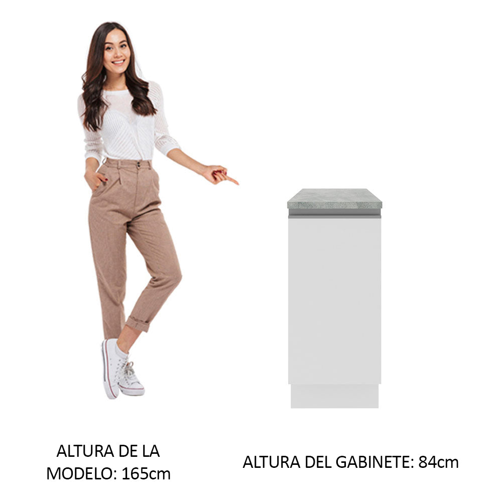 Mueble de Cocina Bajo Glamy 35 cm 1 Puerta Blanco