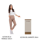 Mueble de Cocina Bajo Agata 35 cm 1 Puerta Marrón/Crema
