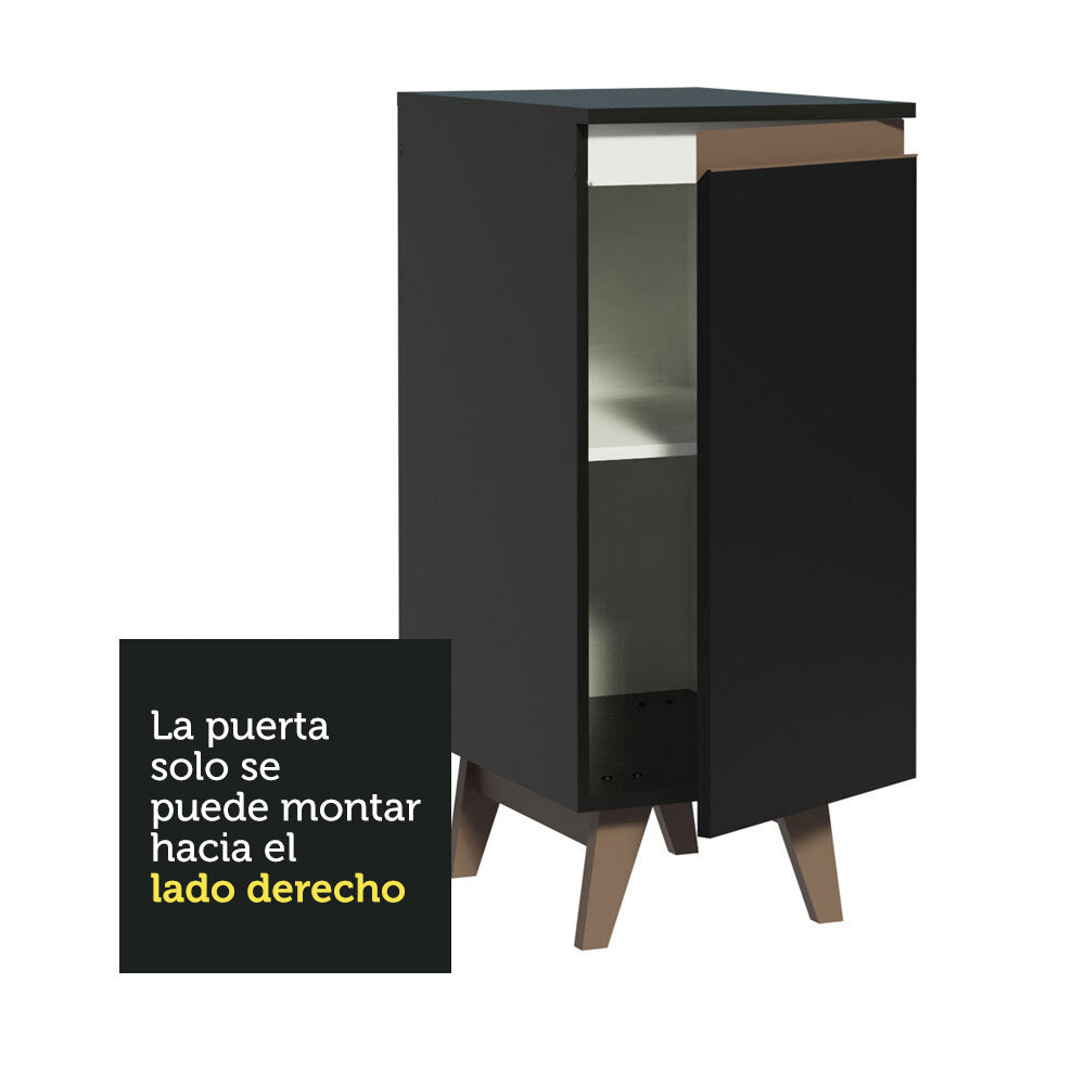 Mueble de Cocina Bajo Reims 35 cm 1 Puerta Negro