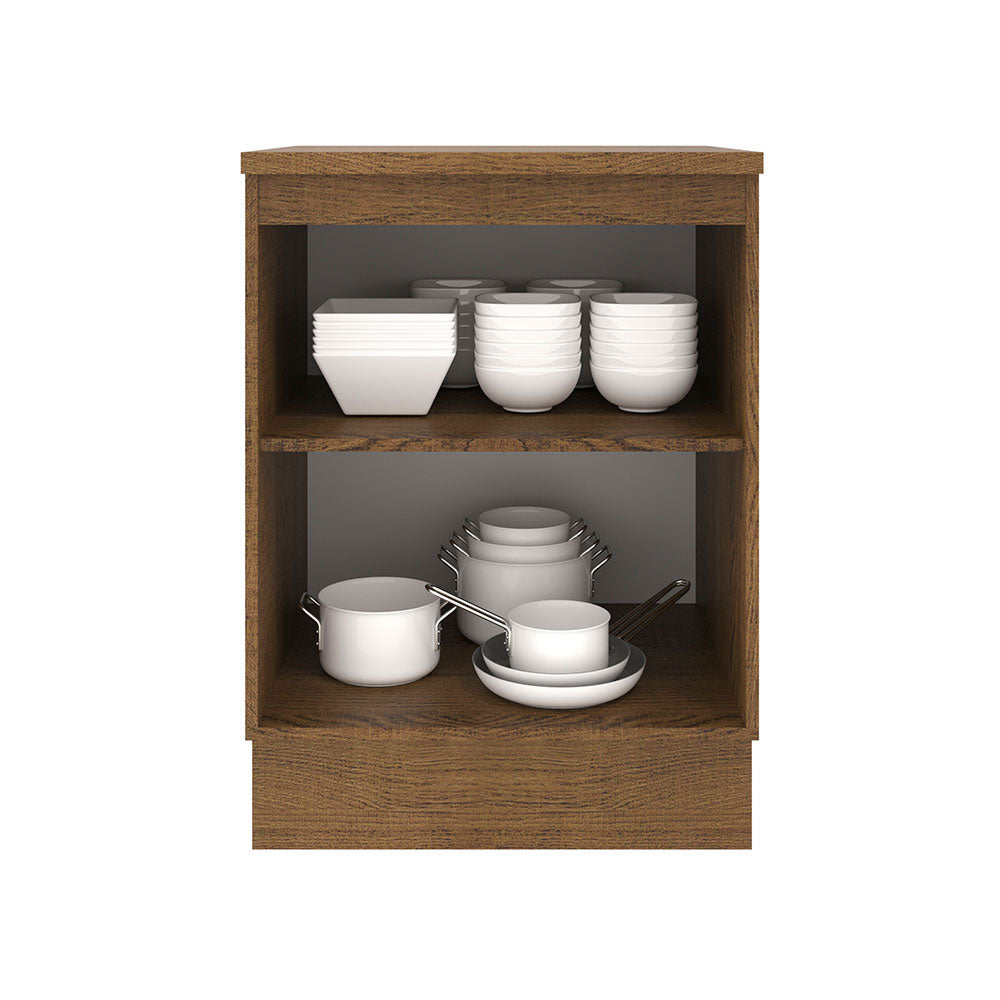Mueble de Cocina Bajo Agata 60 cm 1 Puerta Marrón/Blanco