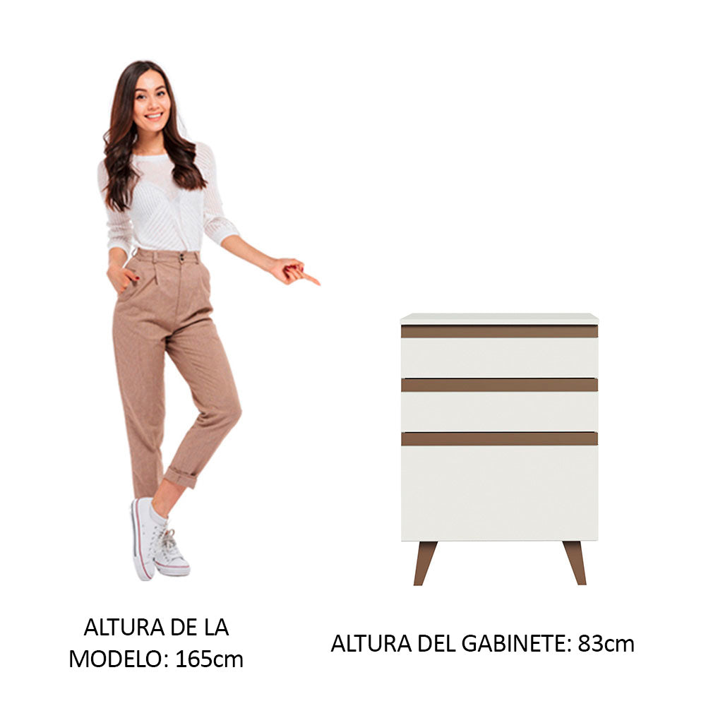 Mueble de Cocina Bajo Reims 60 cm 3 Cajones Blanco