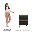 Mueble de Cocina Bajo Reims 60 cm 3 Cajones Negro