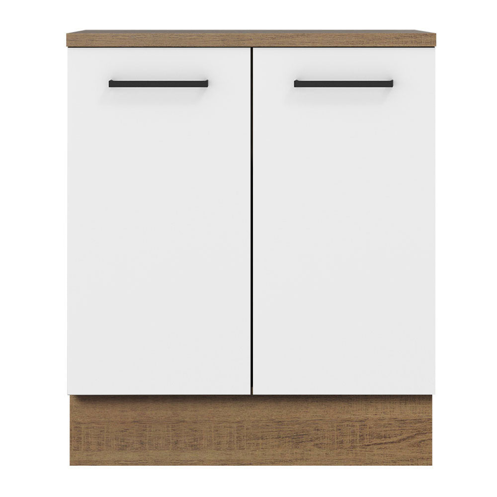 Mueble de Cocina Bajo Agata 70 cm 2 Puertas Marrón/Blanco