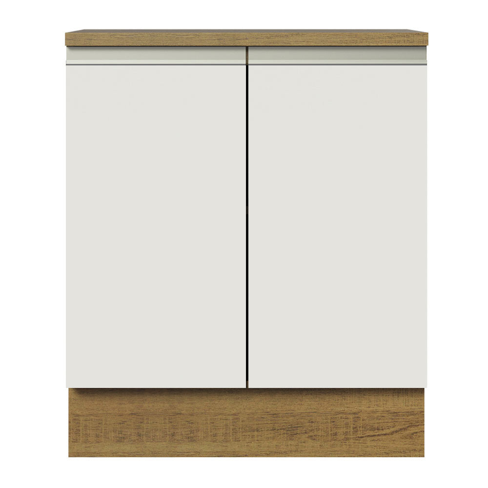 Mueble de Cocina Bajo Glamy 70 cm 2 Puertas Marrón/Blanco