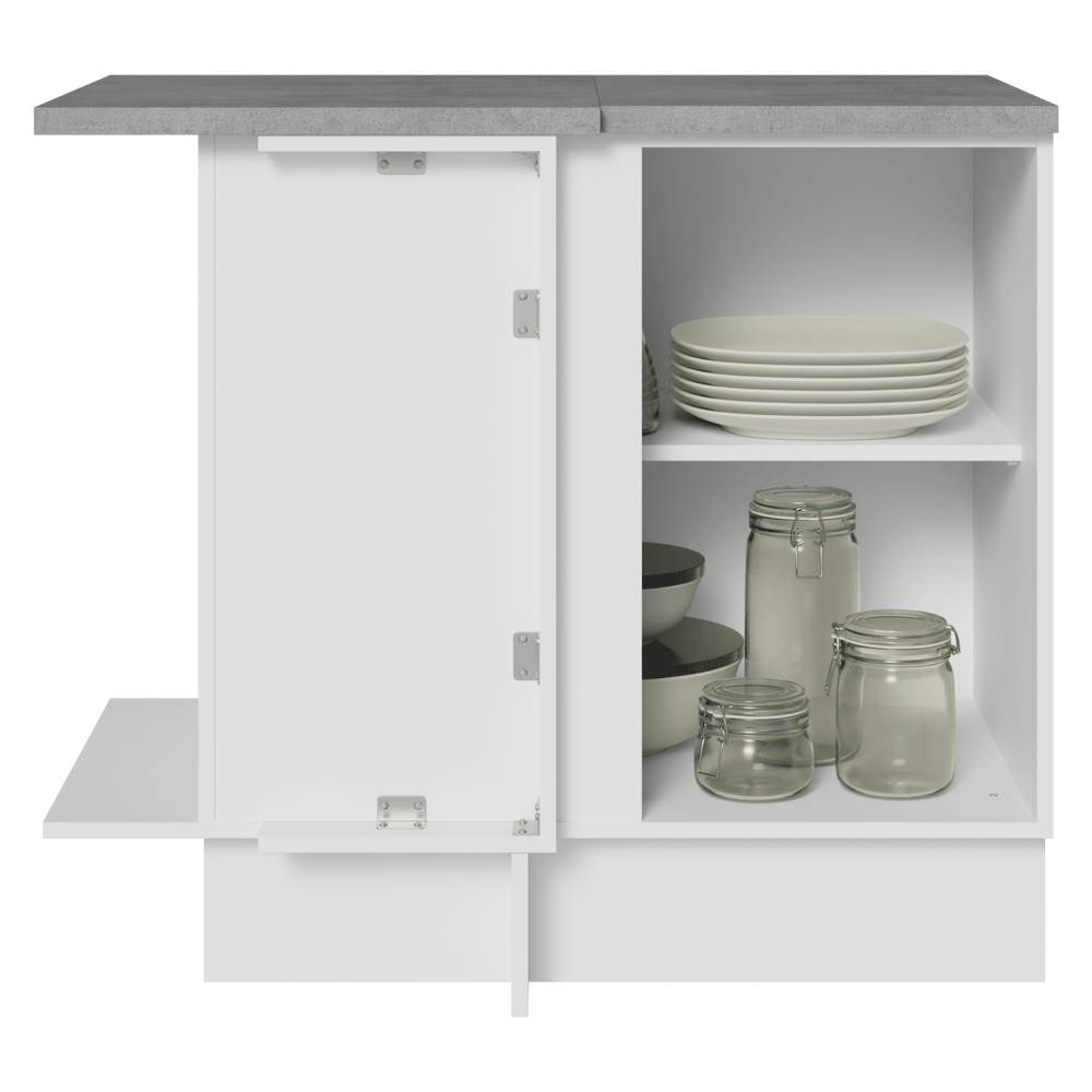 Mueble de Cocina Bajo de Esquina Glamy 1 Puerta Blanco