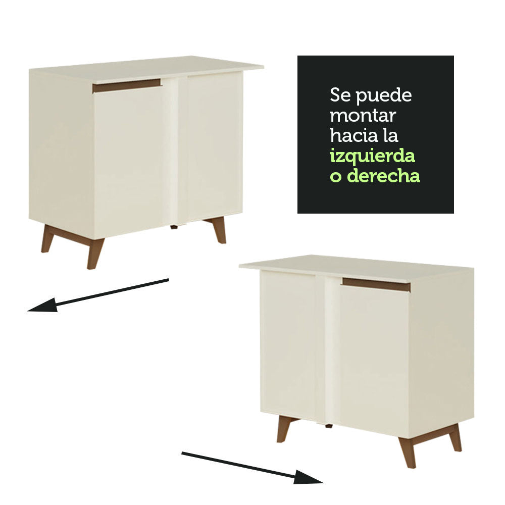 Mueble de Cocina Bajo de Esquina Reims 1 Puerta Blanco