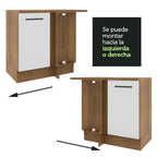 Mueble de Cocina Bajo de Esquina Agata 1 Puerta Marrón/Blanco