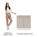 Mueble de Cocina Bajo Agata 80 cm 2 Puertas Blanco/Crema