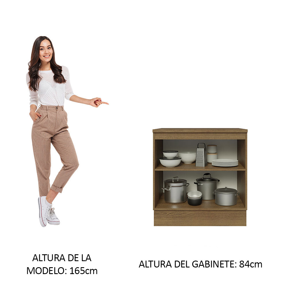Mueble de Cocina Bajo Glamy 80 cm 2 Puertas Marrón