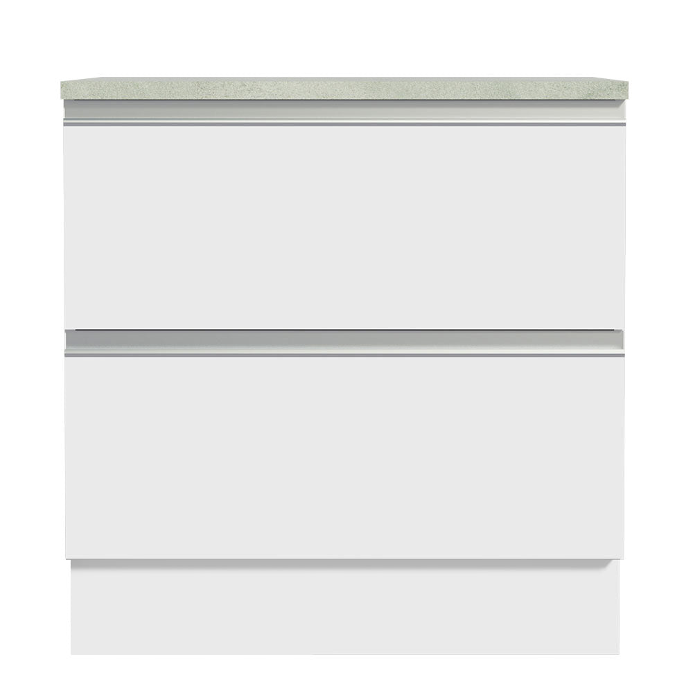 Mueble de Cocina Bajo Glamy 80 cm 2 Cajones Blanco