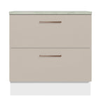 Mueble de Cocina Bajo Agata 80 cm 2 Cajones Blanco/Crema