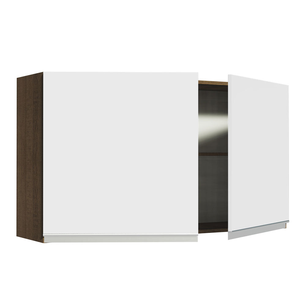 Mueble de Cocina Superior Glamy 1.20 Metros 2 Puertas Marrón/Blanco