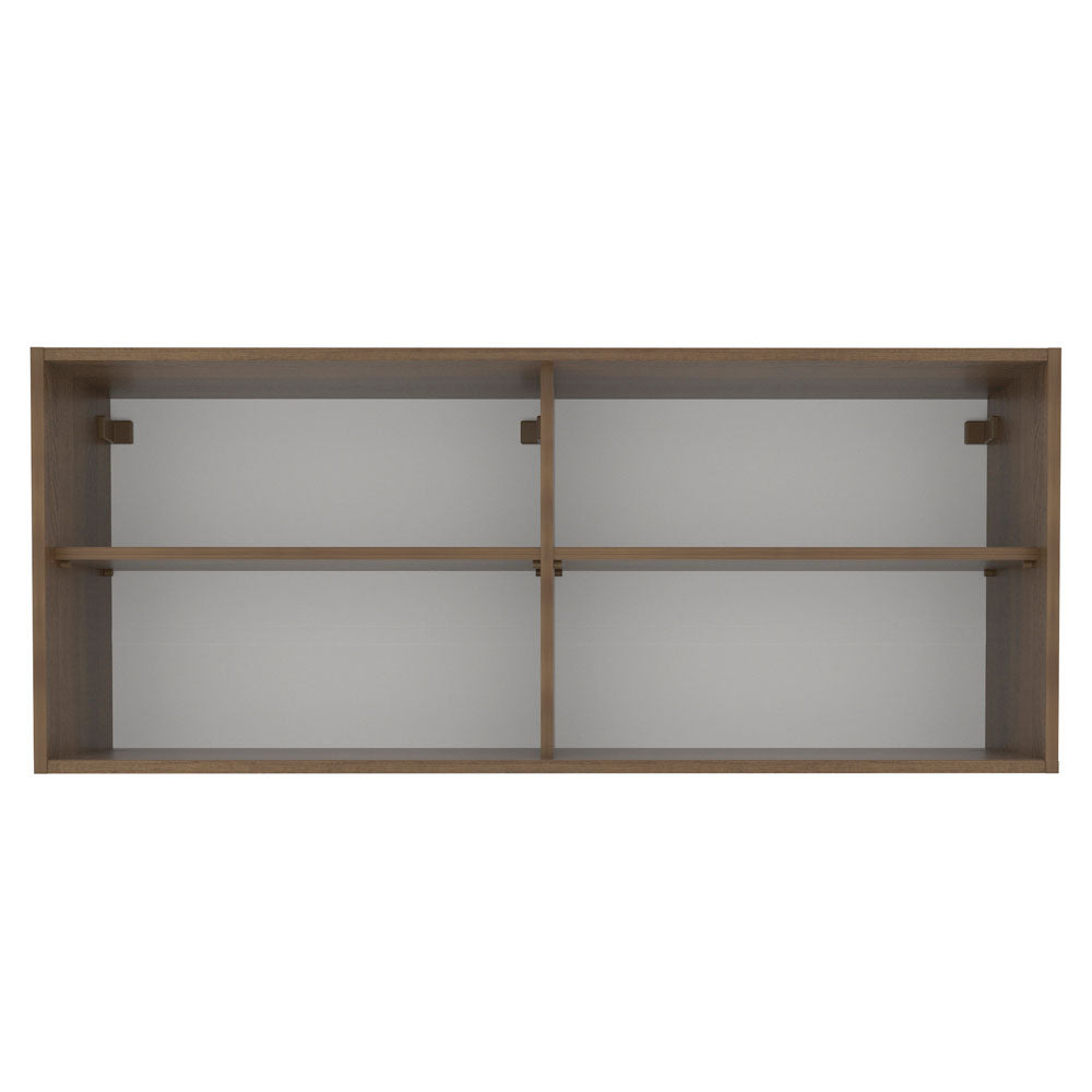 Mueble de Cocina Superior Glamy 1.20 m 2 Puertas Corredizas de Cristal Marrón