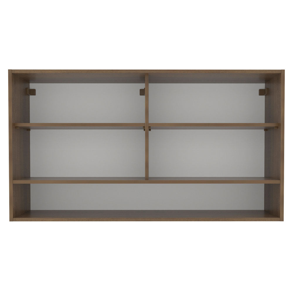 Mueble de Cocina Superior Glamy 1.20 m 2 Puertas Corredizas de Cristal 1 Nicho Marrón