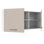 Mueble de Cocina Superior Agata 1.50 m 2 Puertas 2 Nichos Centrales Blanco/Crema