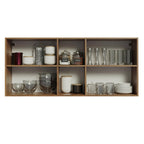 Mueble de Cocina Superior Agata 1.50 m 2 Puertas 2 Nichos Centrales Marrón/Blanco